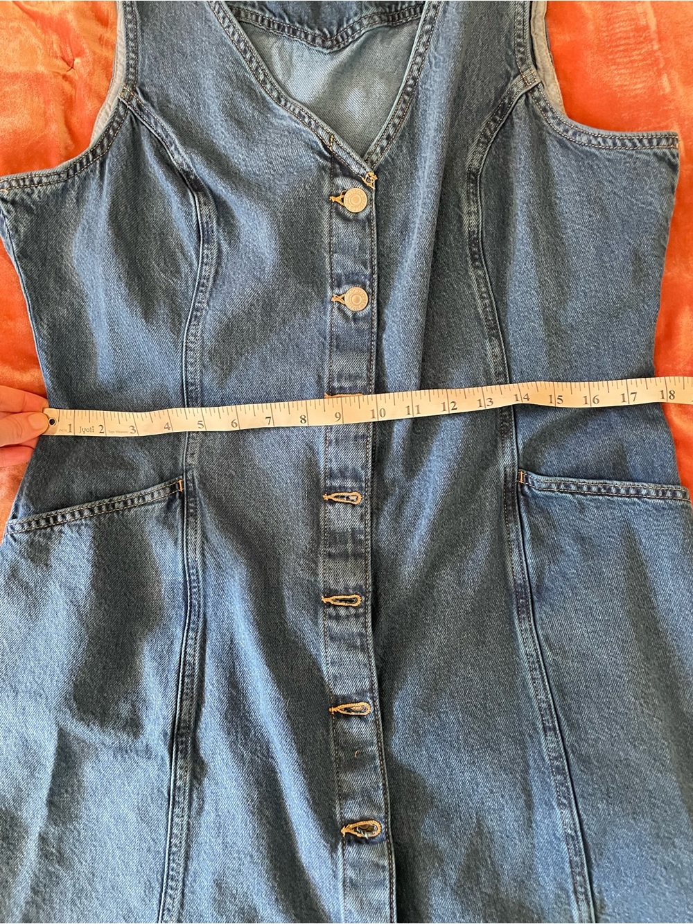 NWOT Levi’s Sleeveless Denim Button-Front Dress in Classic Blue, size XL - Picture 4 of 6
